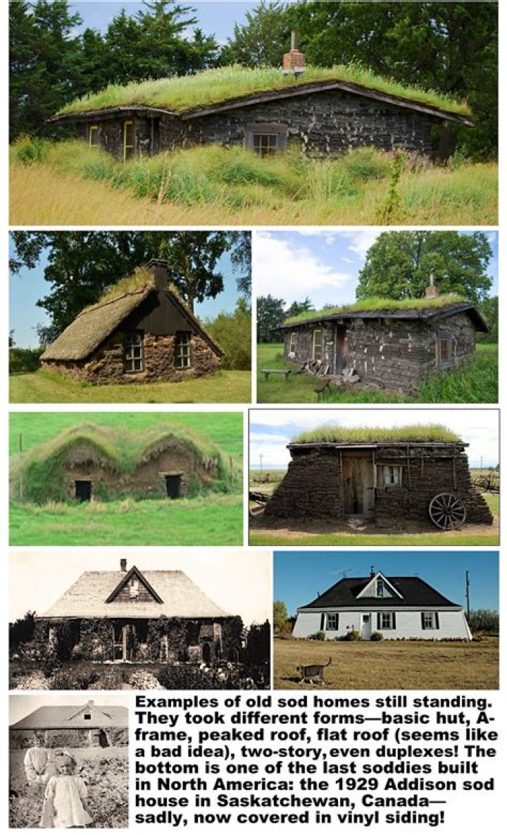 How did settlers build sod houses?