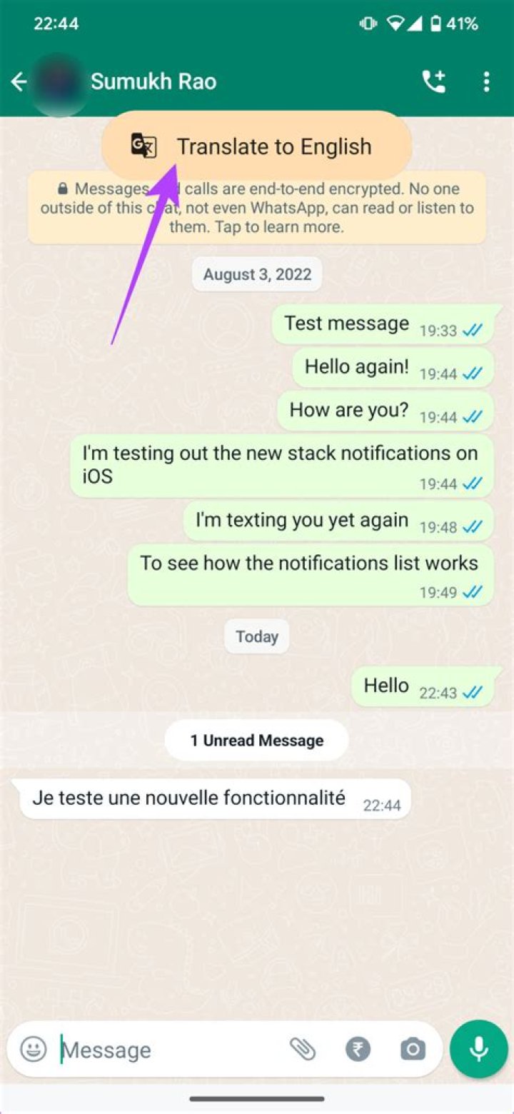 How do I automatically translate text messages?