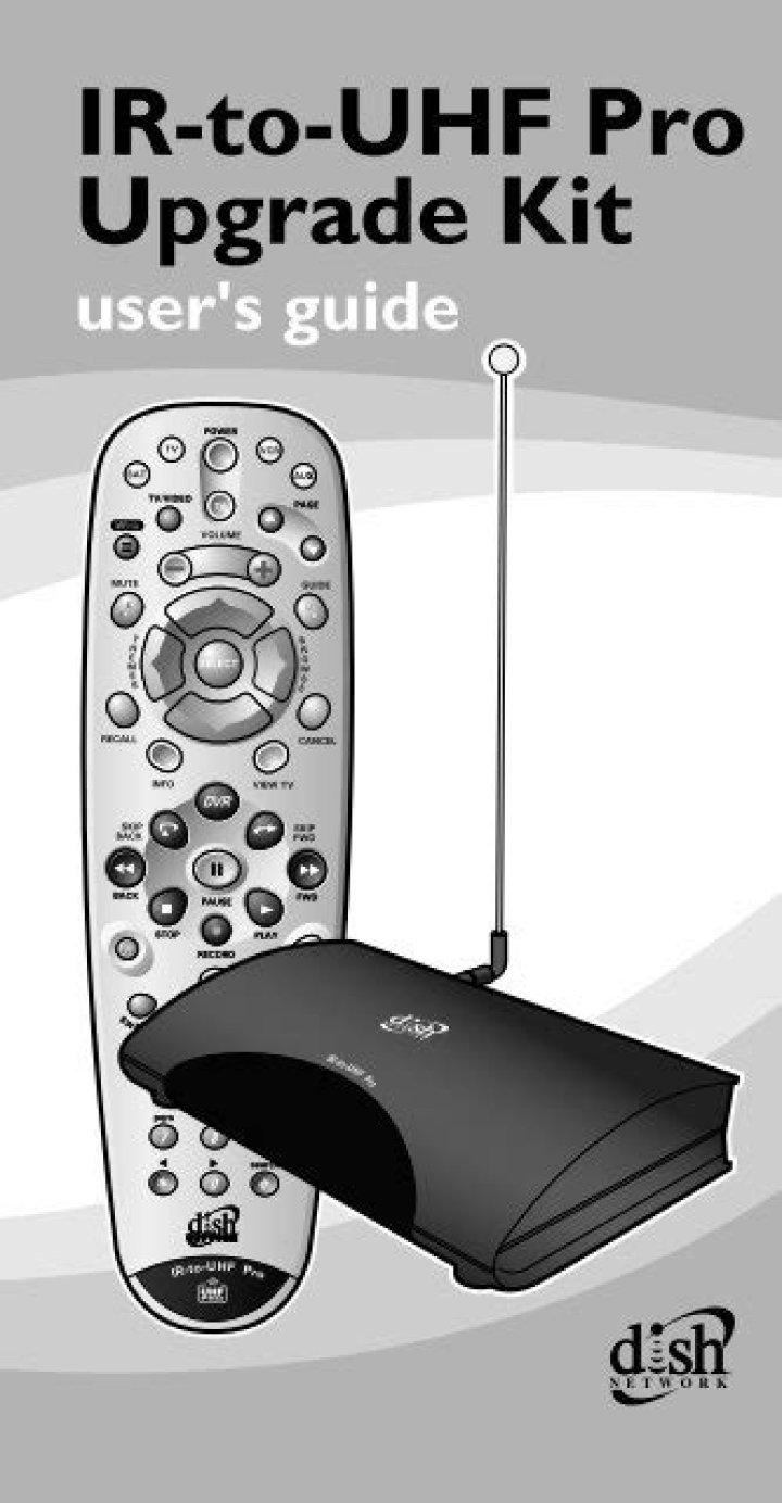 How do I change my dish remote from IR to UHF?