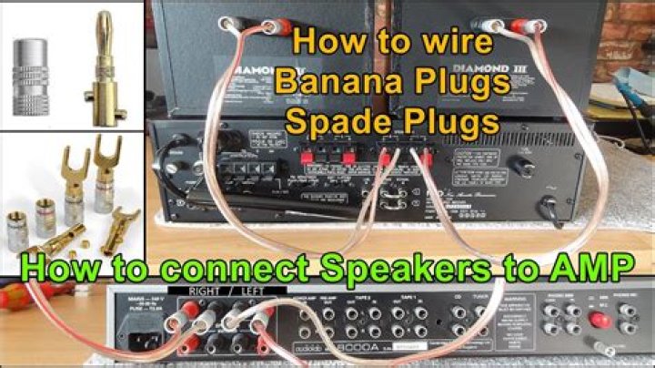 How do I connect my banana plugs to my receiver?