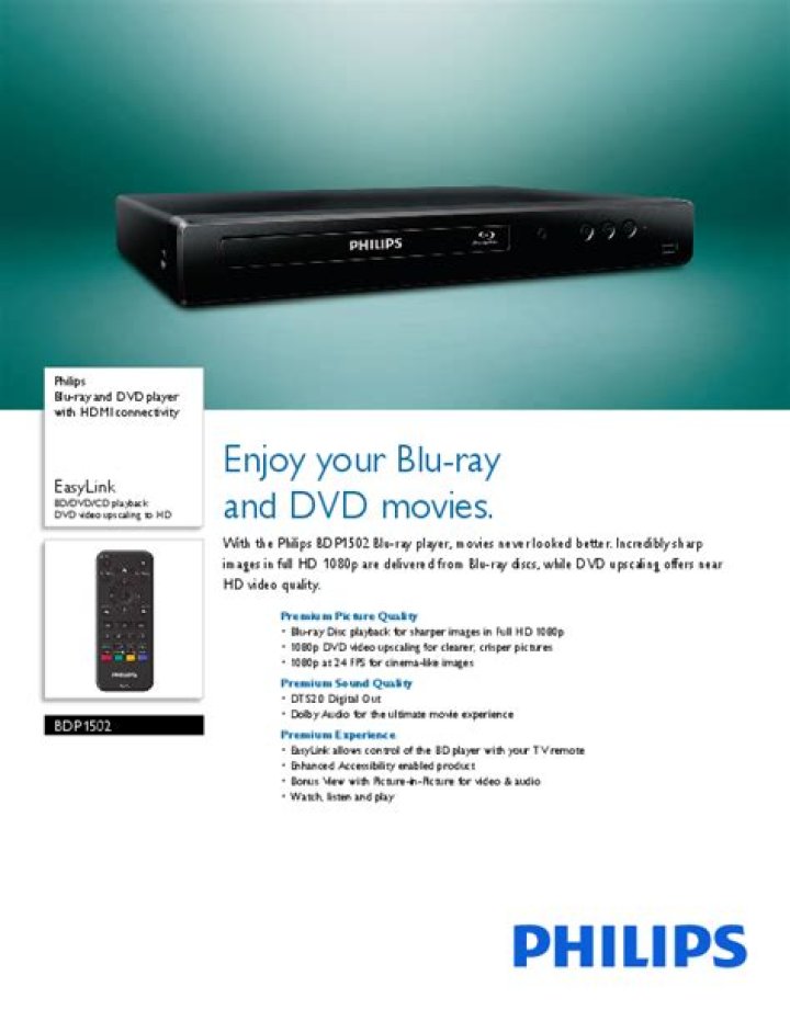 How do I connect my Philips Blu-ray player to my TV?