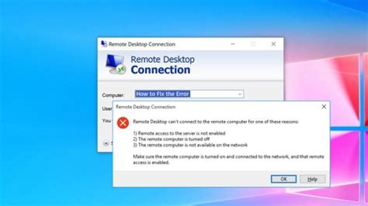 How do I fix remote desktop connection error?