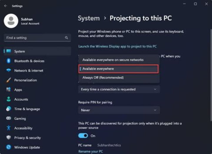 How do I project my laptop to my wall?