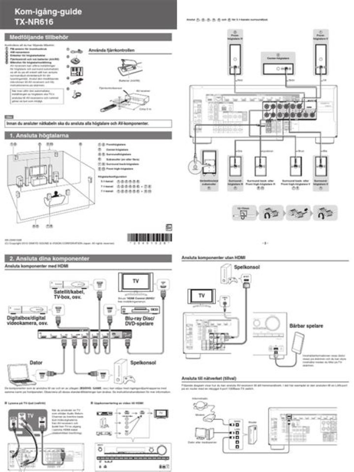 How do I reset my Onkyo TX nr616?
