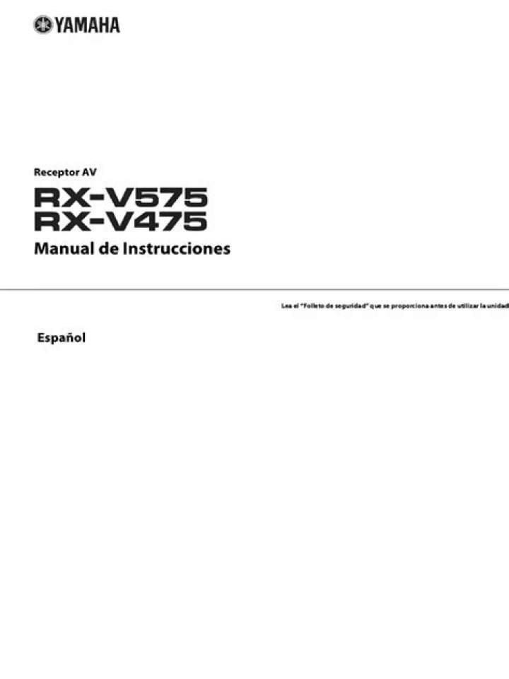 How do I reset my RX V475?