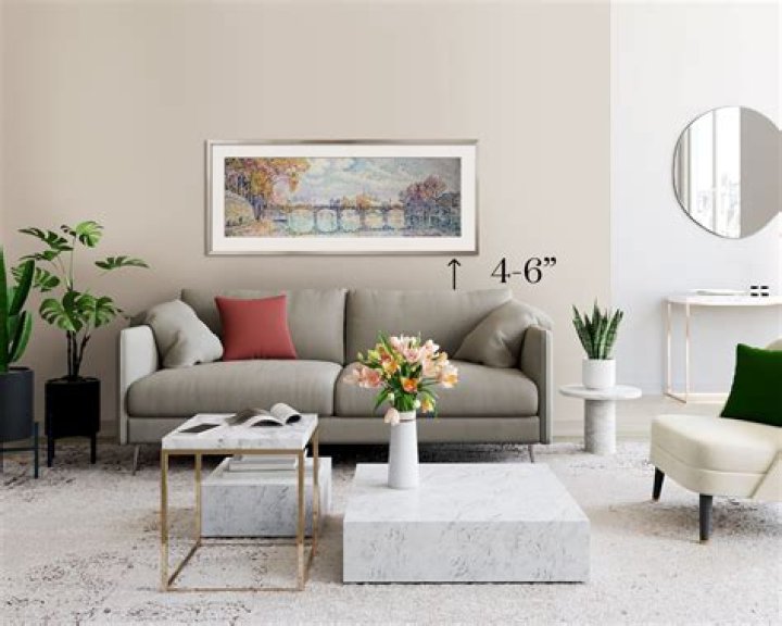 How do you arrange paintings over a couch?