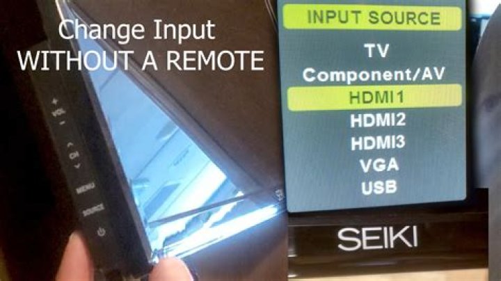 How do you change the input on a Seiki TV?