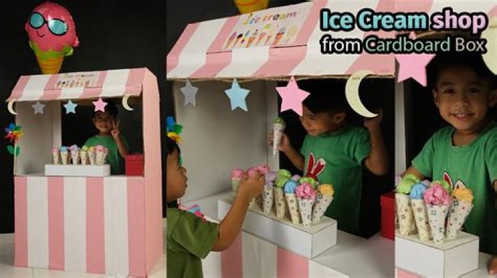 How do you make a cardboard ice cream set?