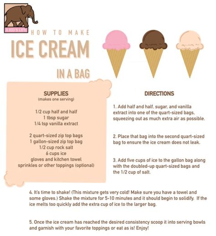 How do you make ice cream in a bag material?