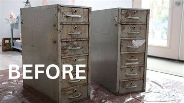 How do you spruce up old metal cabinets?