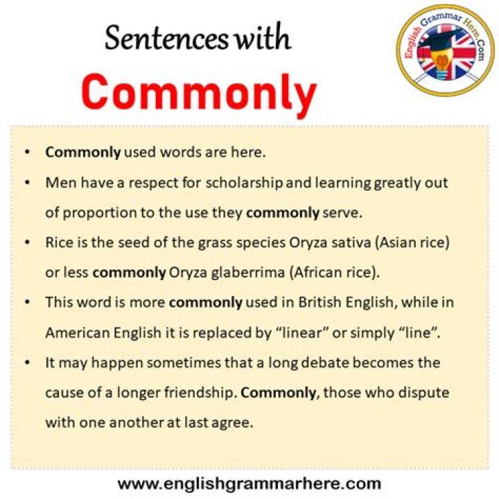 How do you use commonly in a sentence?