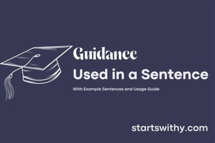 How do you use guidance in a sentence?