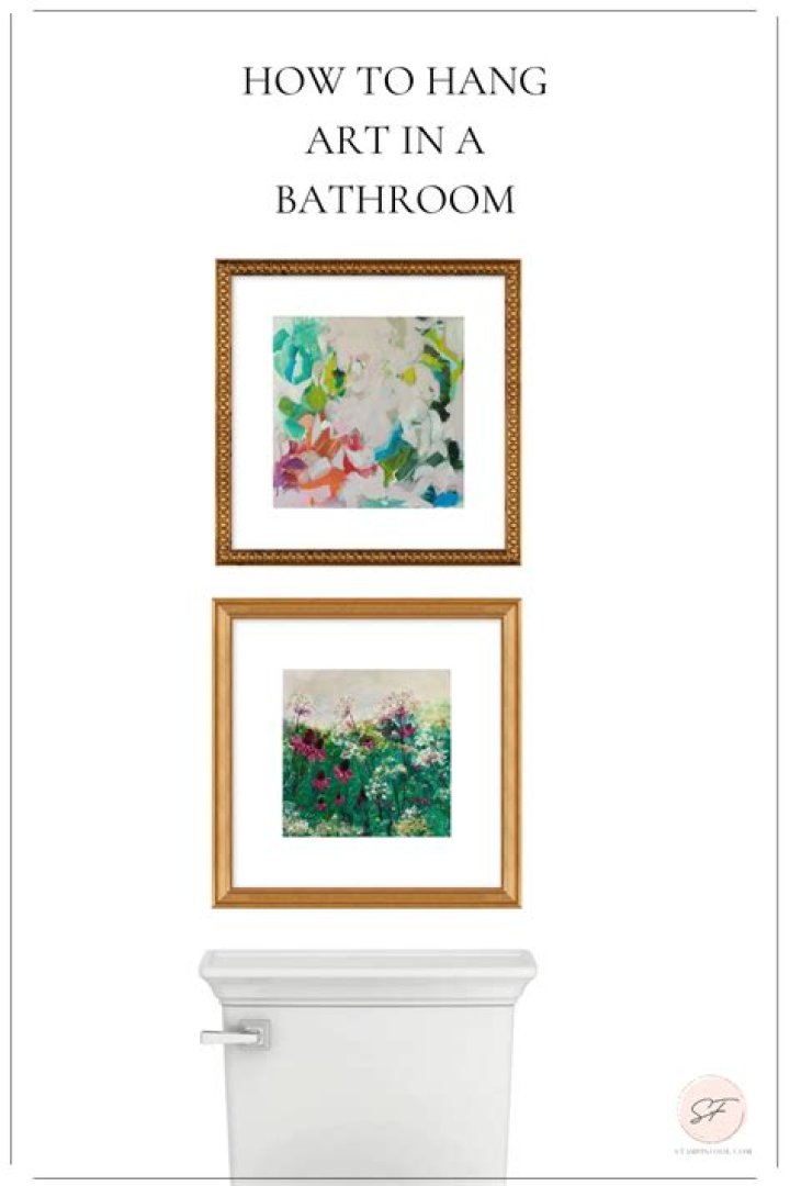 How high do you hang a picture above a toilet?