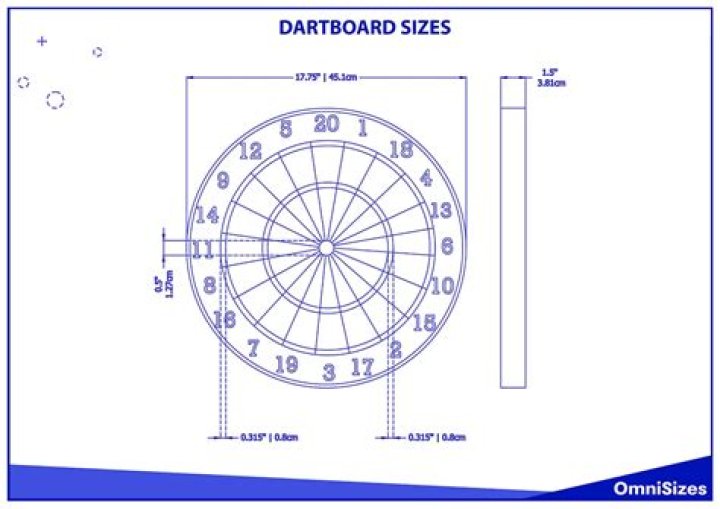 How high is a dartboard in CM?