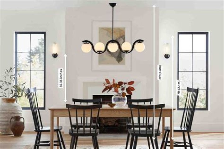 How high should a light fixture be above a table?