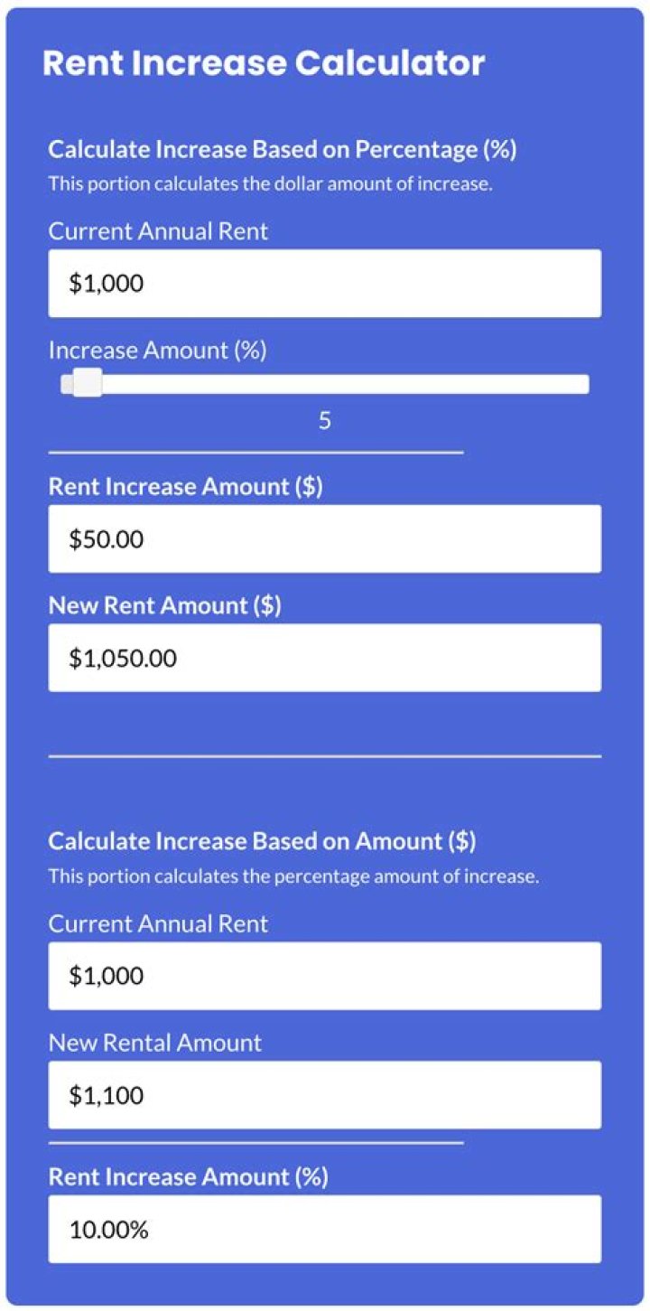 How is rent amount calculated?