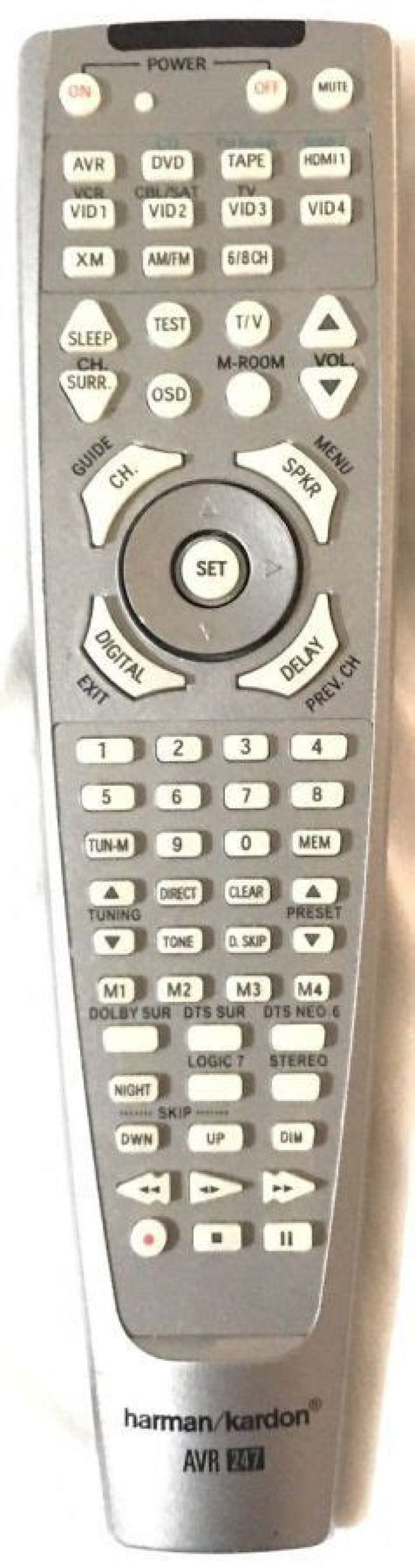 How many devices can the AVR 247 remote control?