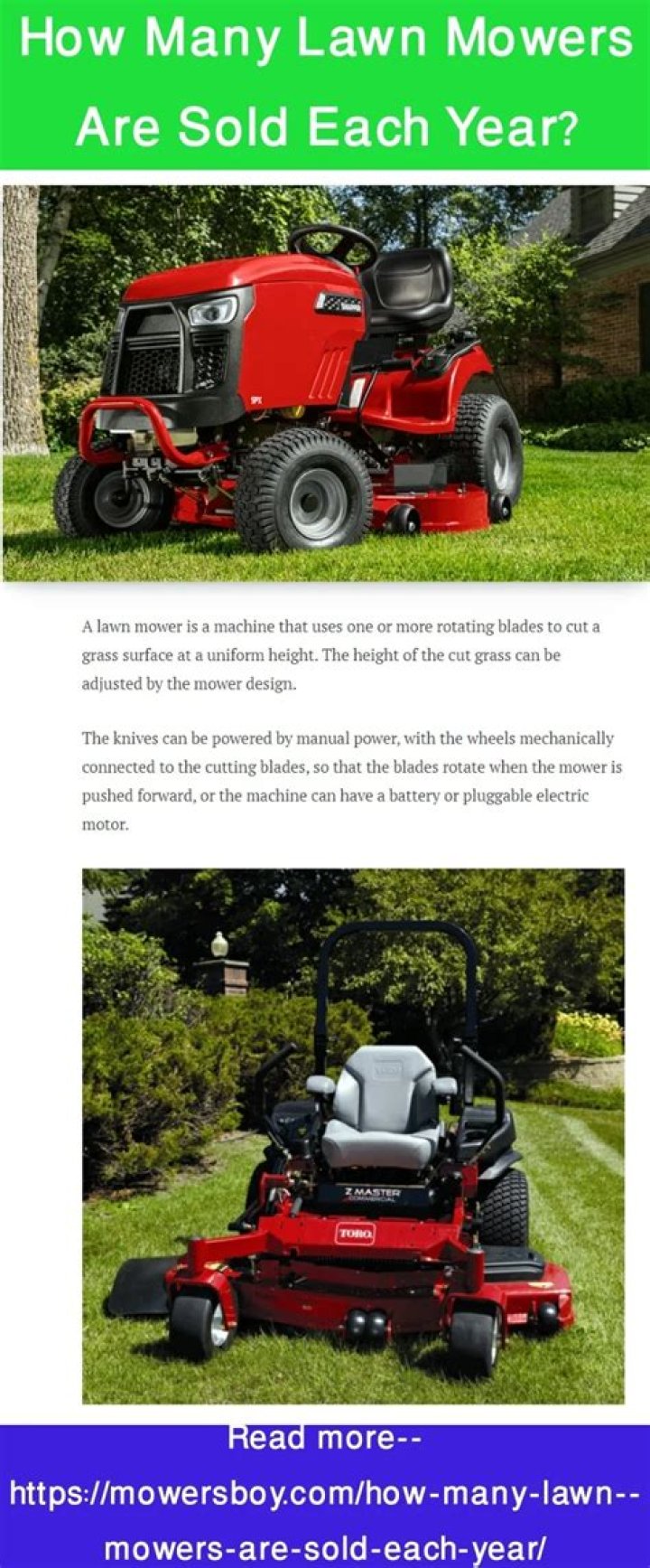 How many lawn mowers are sold in the US every year?