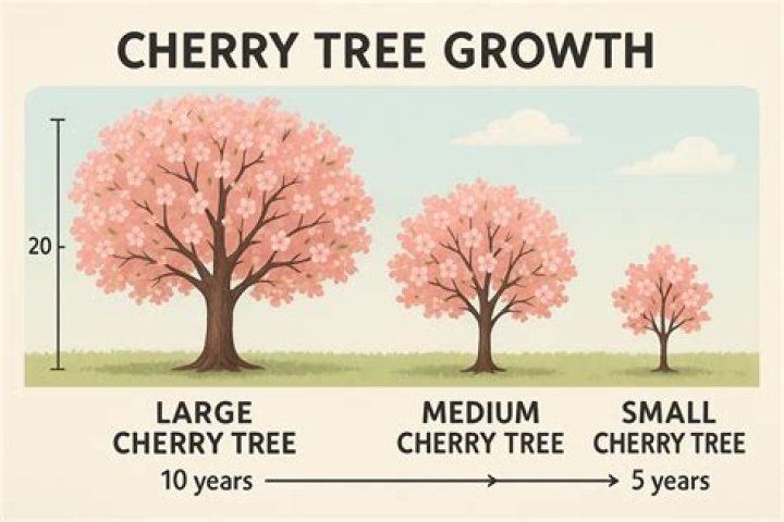 How much does a cherry tree grow each year?