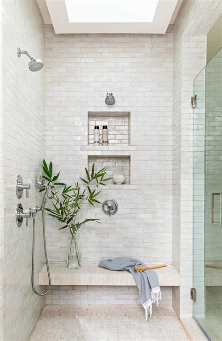 How tall are most tile showers?