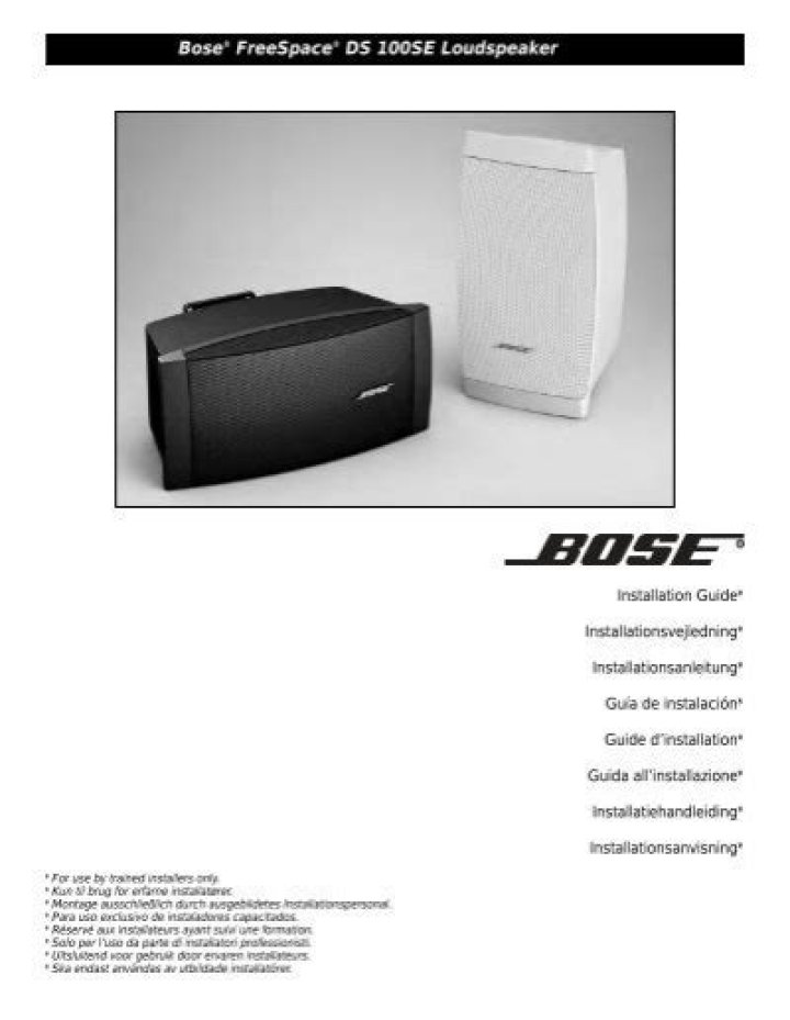 How to install a Bose FreeSpace DS 100se?