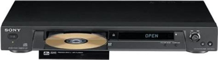 How to open the disc tray on a Sony DVD player?