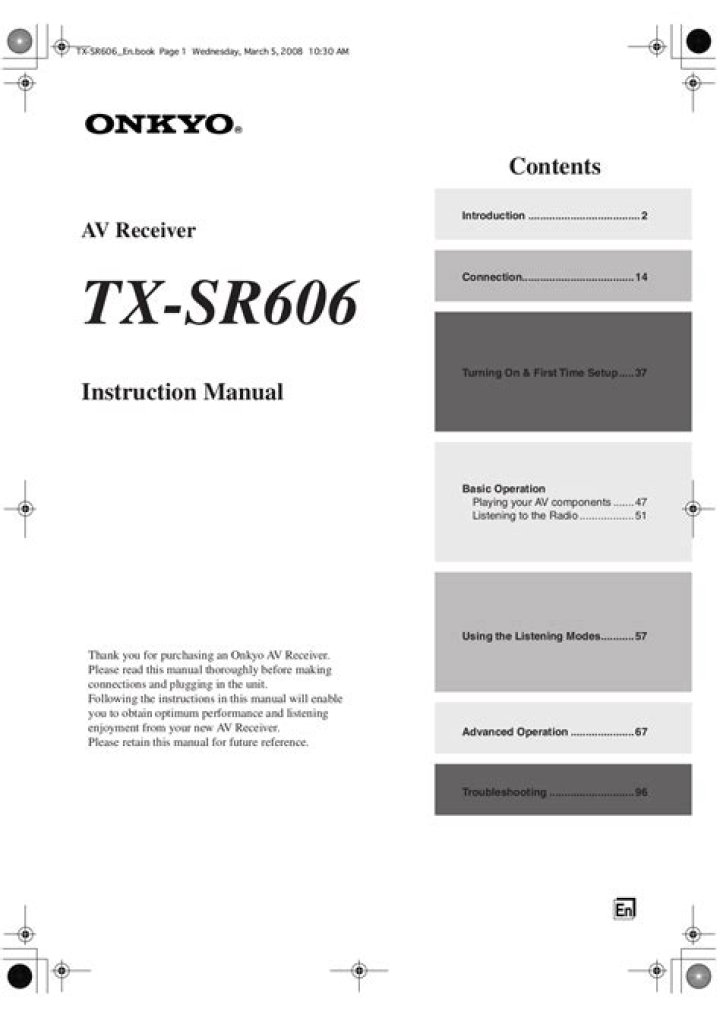 How to read the Onkyo tx-sr606 instruction manual?