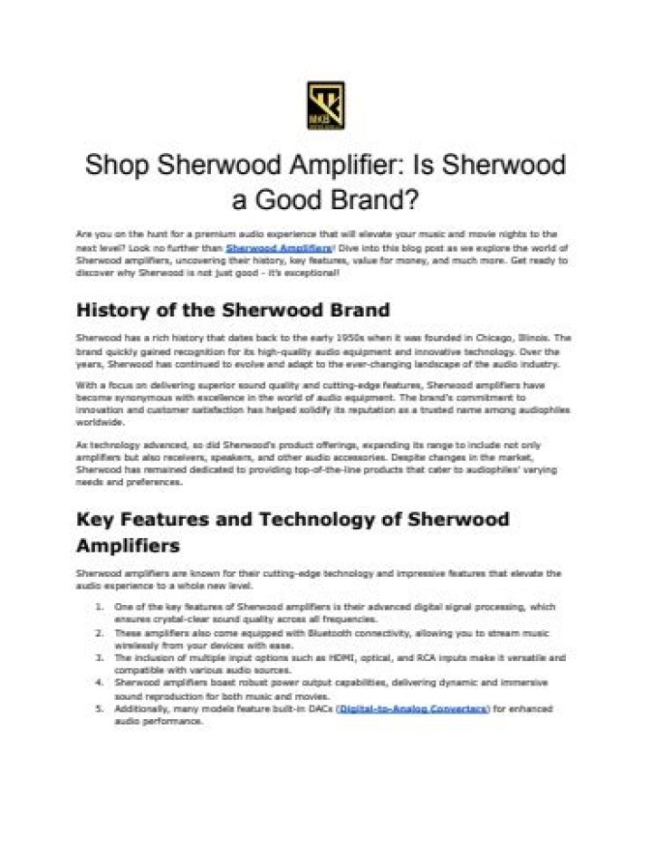 Is Sherwood a good audio brand?