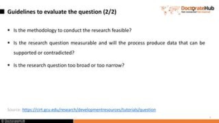 Is the research question too broad or too narrow?