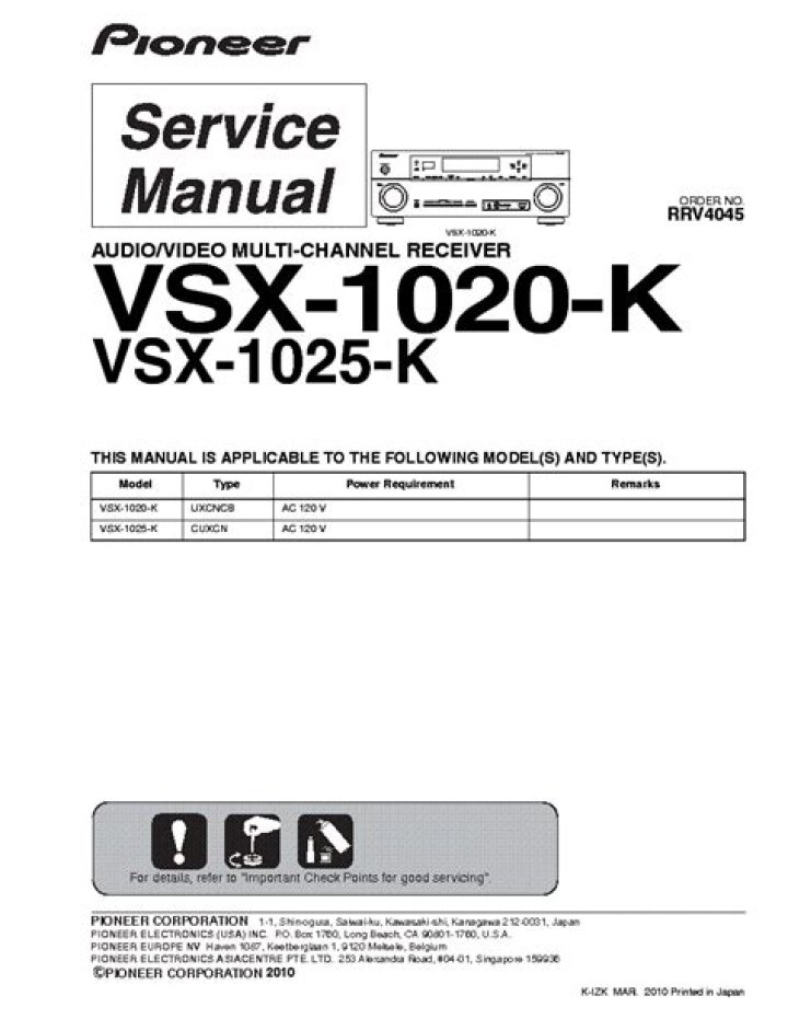 Is there a manual reset for pioneer vsx-1020?