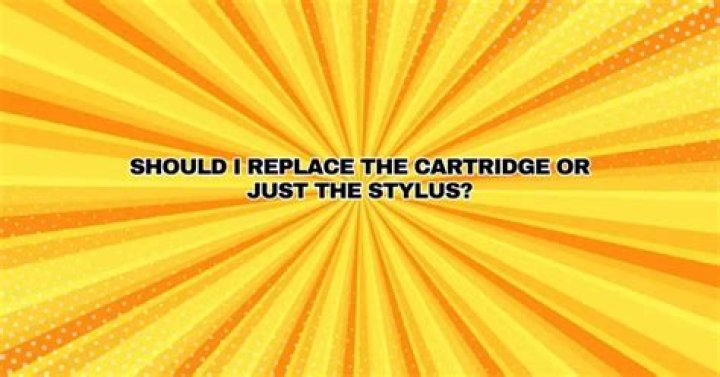 Should I replace the cartridge or just the stylus?