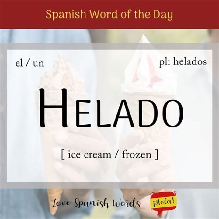What are the English words for Helado in Spanish?