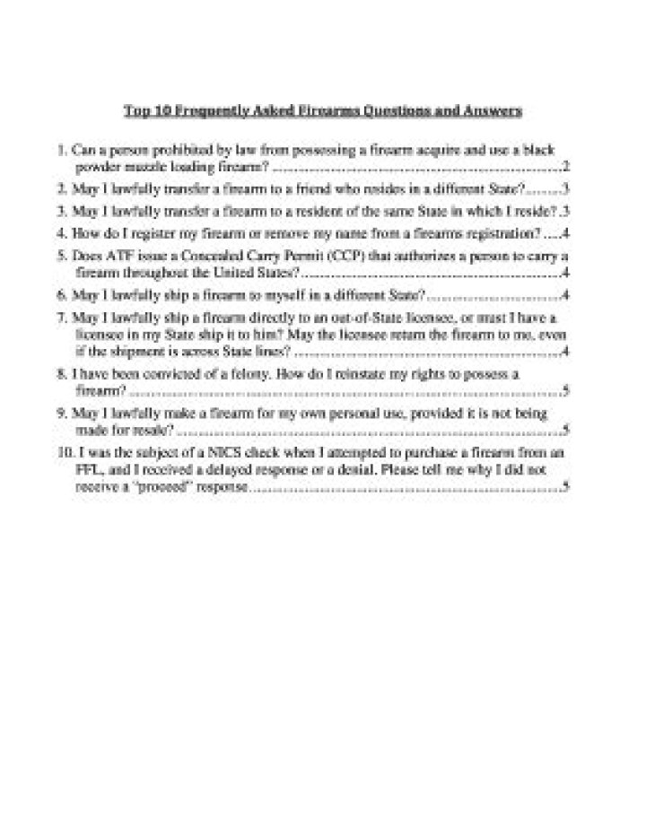 What are the most frequently asked firearms questions?