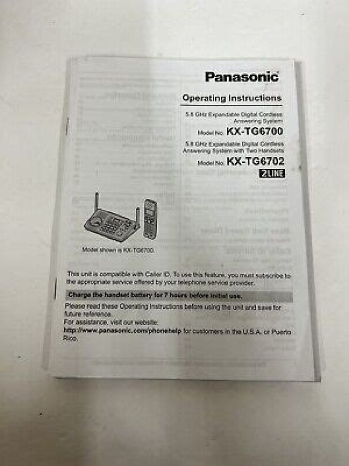 What are the operating instructions for the Panasonic kx-tg6700?