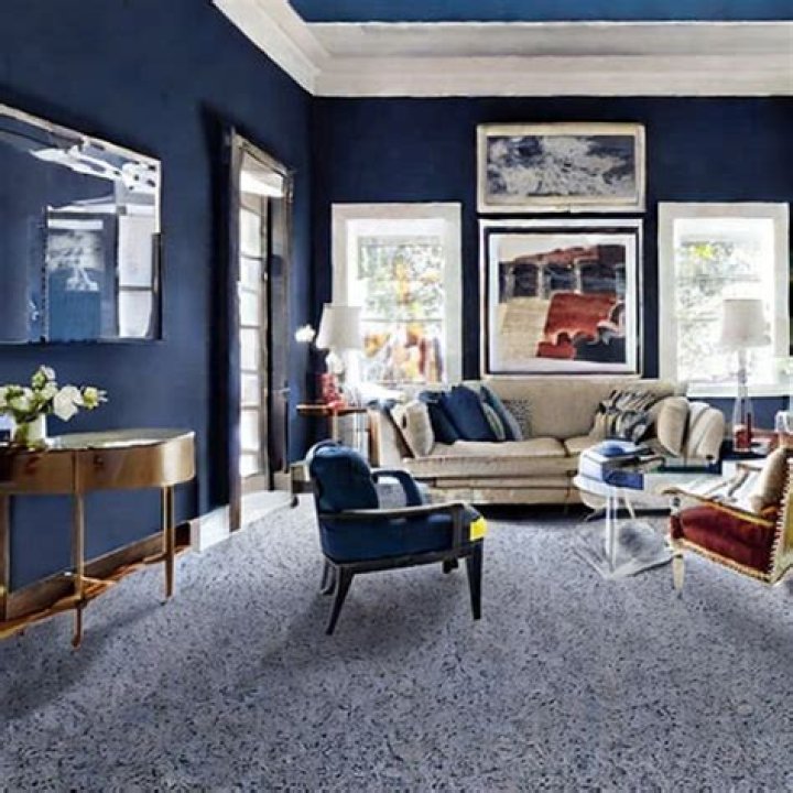 What color carpet goes with navy blue?