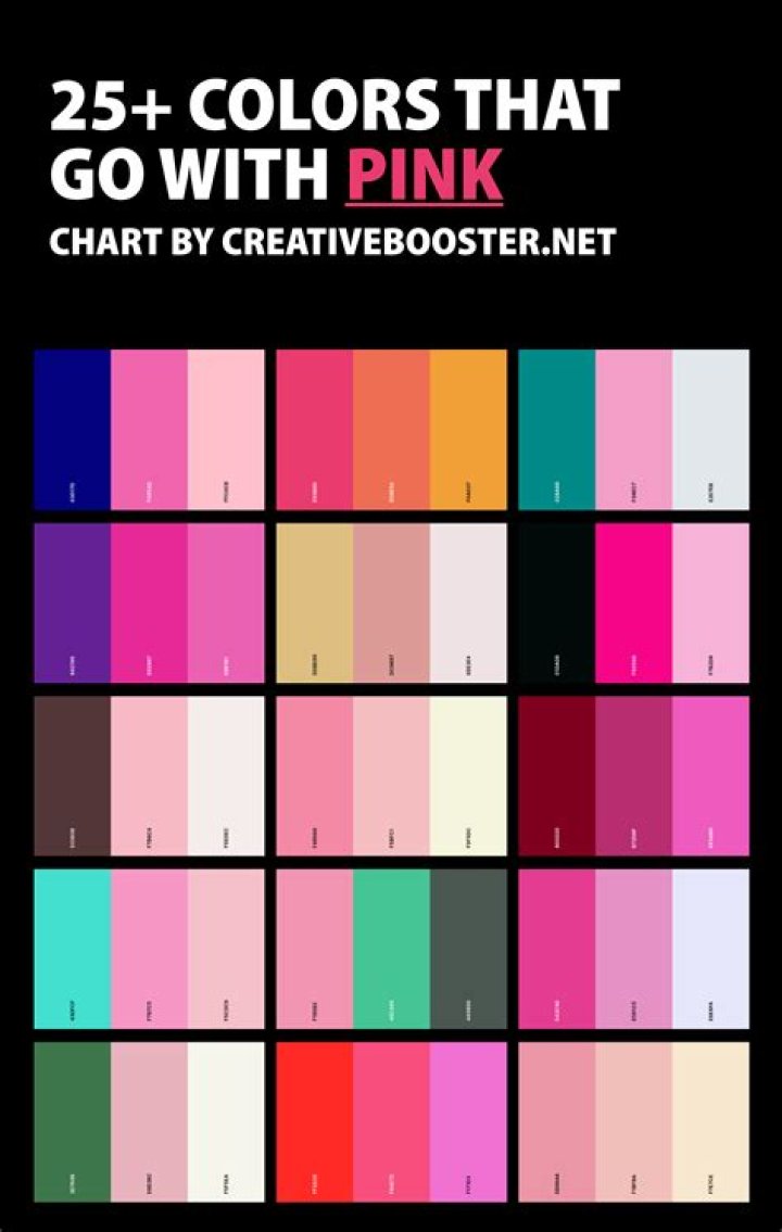 What color goes well with pink?