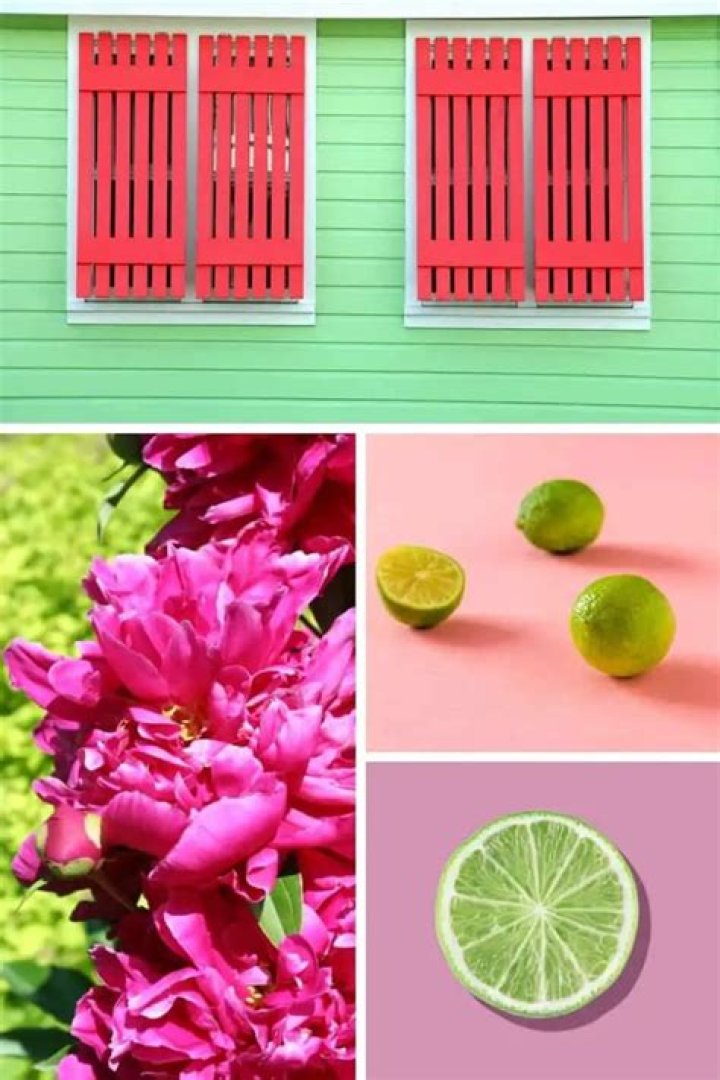 What color goes with lime green and pink?