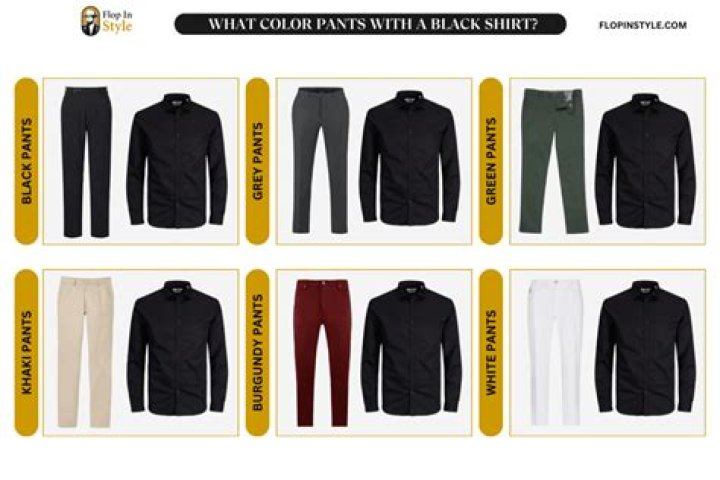 What color pants go with black tops?
