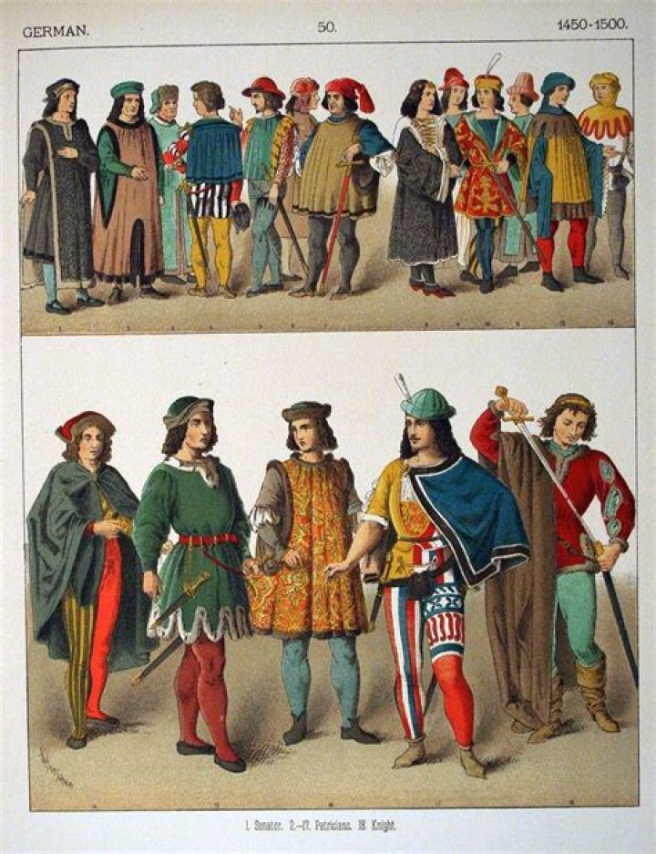 What did medieval men wear on their heads?