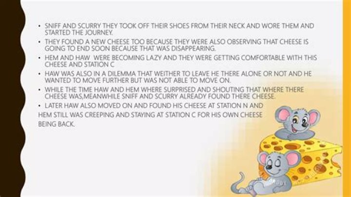 What did Sniff and Scurry tie around their necks when they used to reach at cheese Station C?