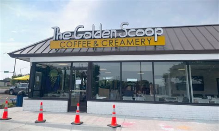 What does the Golden scoop ice cream shop do?