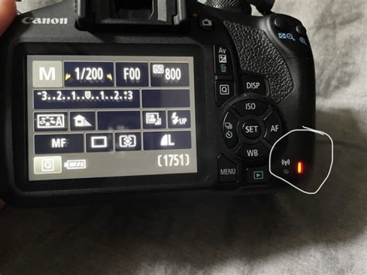 What does the red light on Canon camera mean?