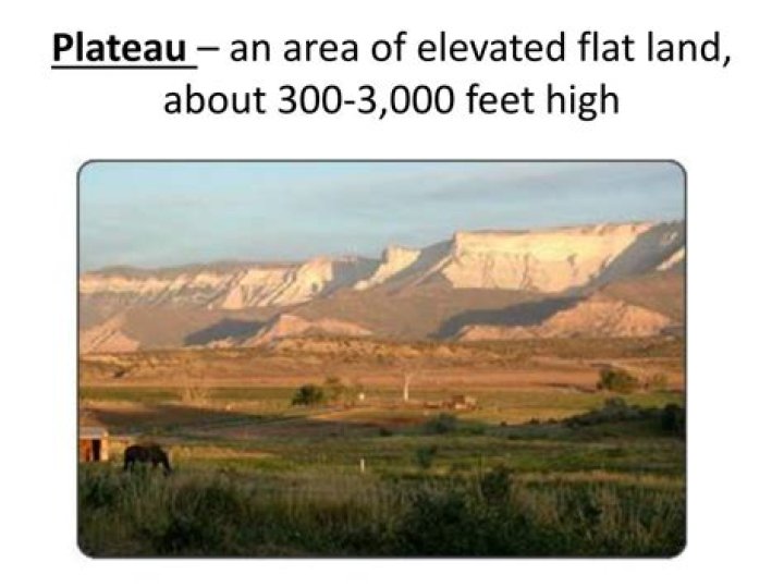 What is an area of elevated flat land called?