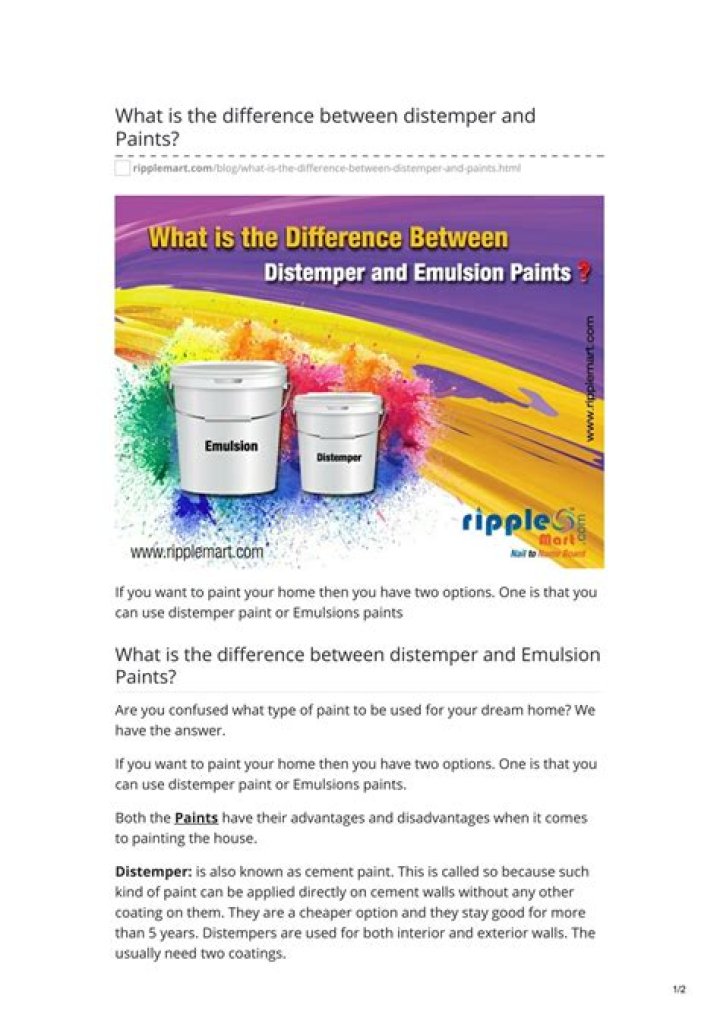 What is difference between distemper and oil paint?