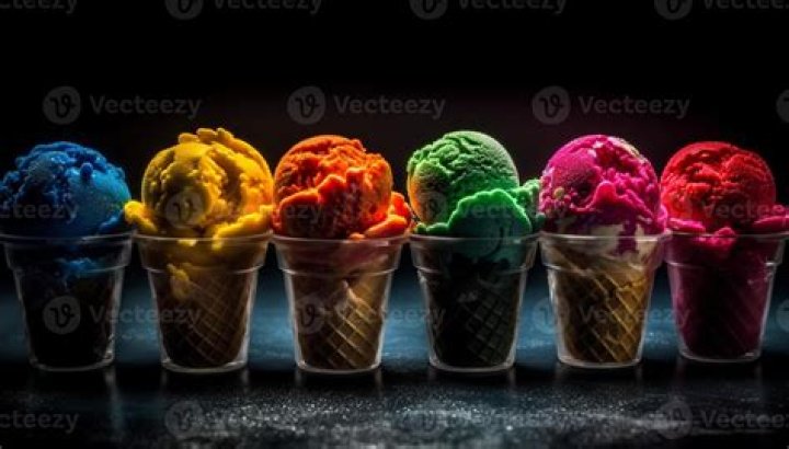 What is multi colored ice cream called?