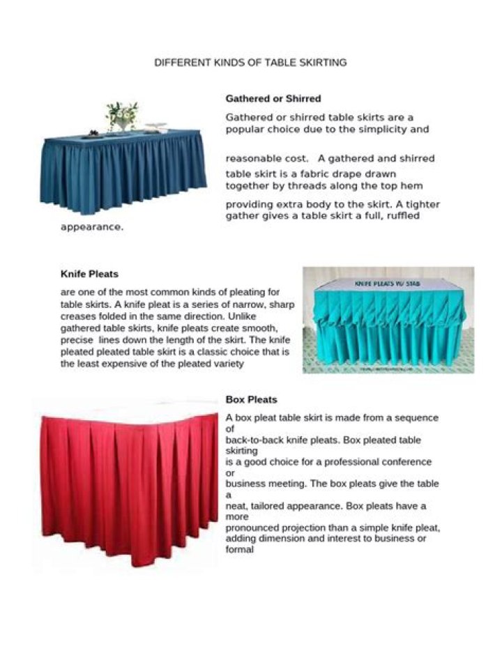 What is the impact of table skirting in every occasion?