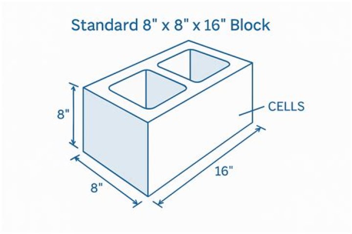 What is the size of a standard concrete block?