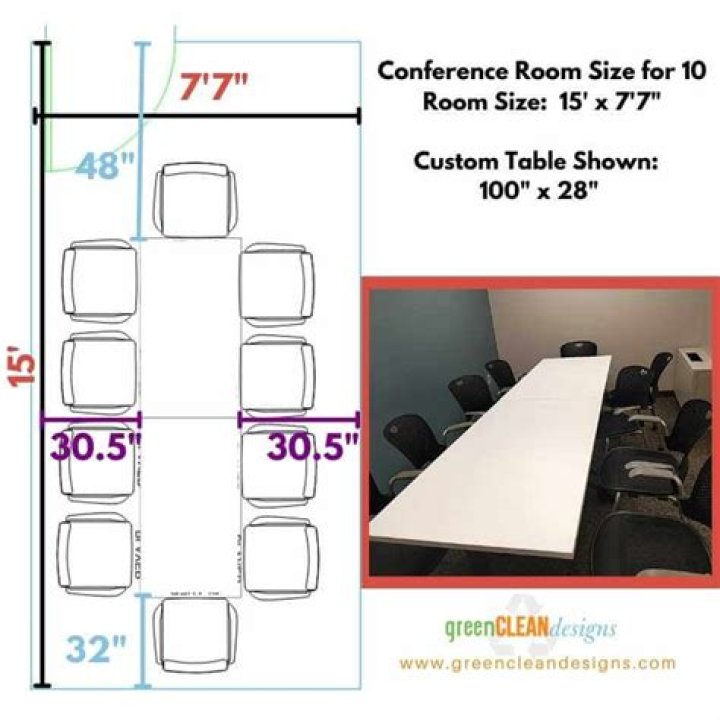 What is the standard height for a conference table?