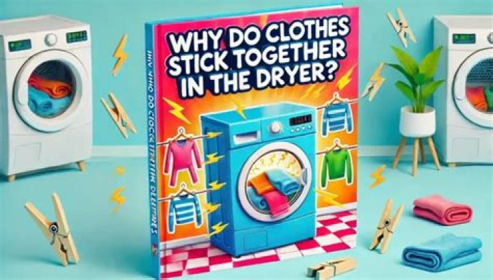 What makes clothes stick together in the dryer?