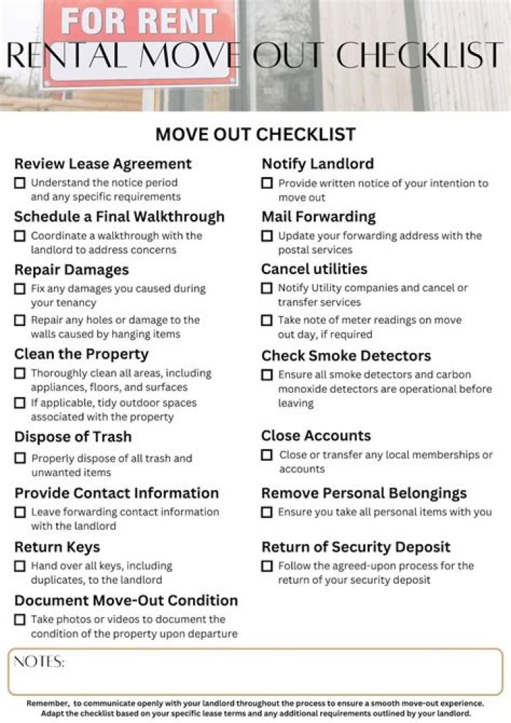 What should a tenant be responsible for when moving out?